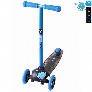 Самокат трехколесный Y-Scoo RT Trio Diamond 120 Monsters, 1 высота, с блокировкой колес, цвет Ziggi голубой (Y-Scoo, 5868rt)